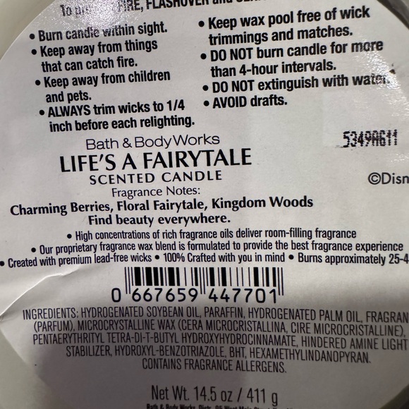 Life’s A Fairytale Candle Bath and Body Works - Picture 4 of 4